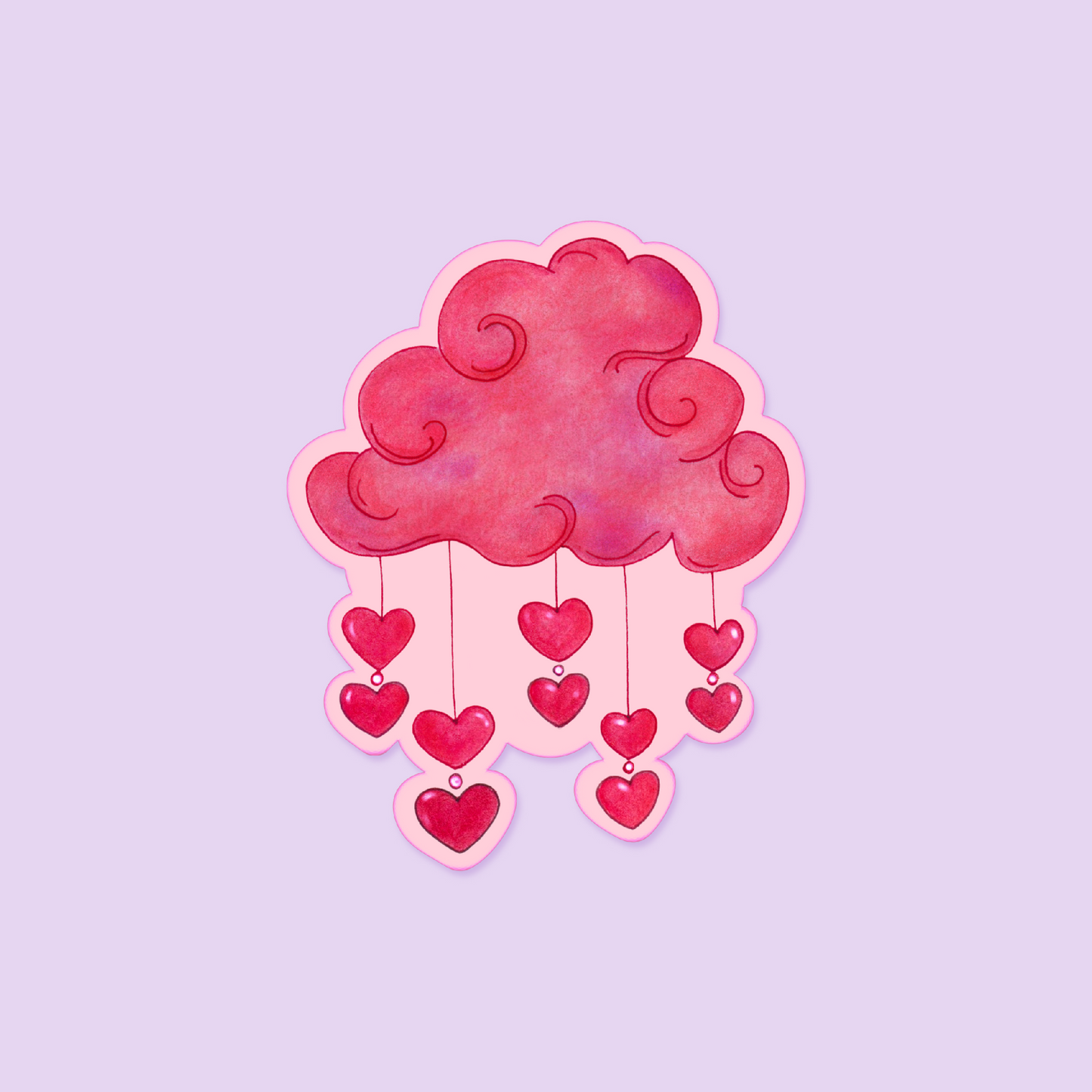 drizzle cloud die cut sticker | MishuWorld