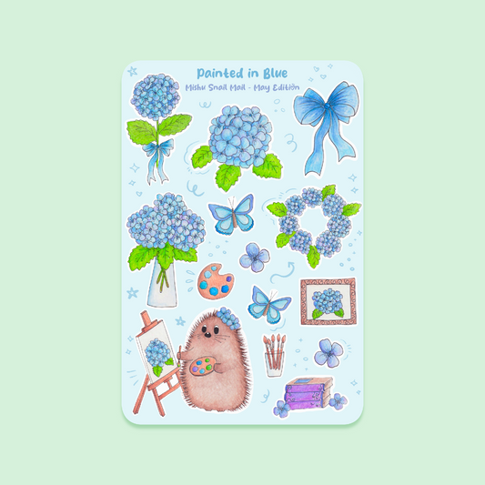 painted in blue sticker sheet | MishuWorld